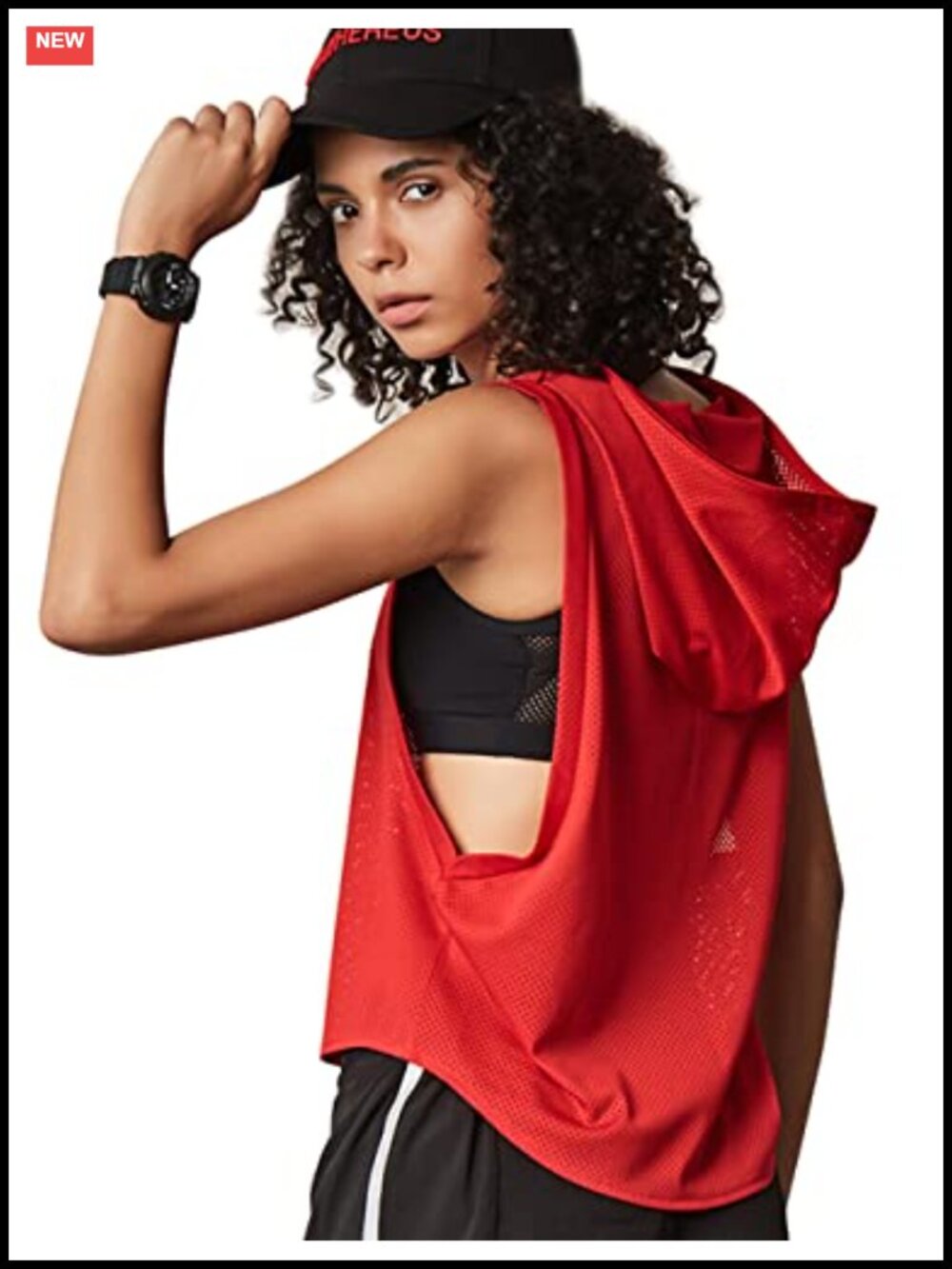 Sleeveless Mesh Hoodie Crop Top Workout Gym Running Yoga Activewear